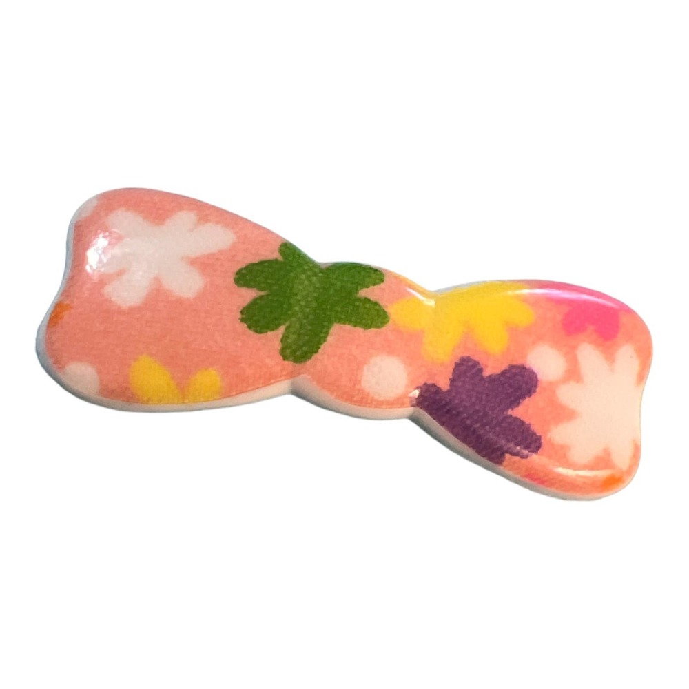 1980’s Vintage Mod Style French Bow Barrette, Flower Power